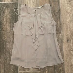 Halogen blue/grey sleeveless blouse (size small)